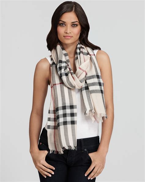 burberry giant check wool & silk gauze scarf black|Burberry wool scarf.